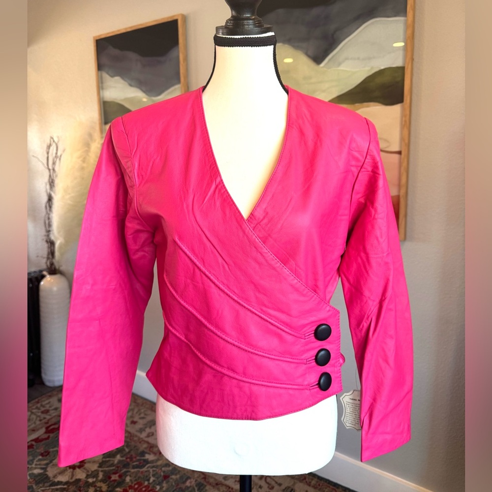 Avon Fashions Vintage Pink Leather Jacket